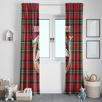 Personalized Isle of Man Triskelion Window Curtain Celtic Knots with Red Tartan