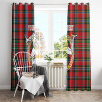 Personalized Isle of Man Triskelion Window Curtain Celtic Knots with Red Tartan