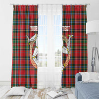 Personalized Isle of Man Triskelion Window Curtain Celtic Knots with Red Tartan