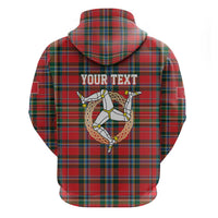 Personalized Isle of Man Triskelion Zip Hoodie Celtic Knots with Red Tartan