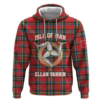 Personalized Isle of Man Triskelion Zip Hoodie Celtic Knots with Red Tartan