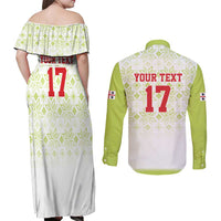 Custom Sardinia Football Couples Matching Off Shoulder Maxi Dress and Long Sleeve Button Shirt Sardigna Sporty Style