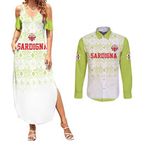 Custom Sardinia Football Couples Matching Summer Maxi Dress and Long Sleeve Button Shirt Sardigna Sporty Style