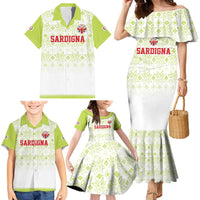Custom Sardinia Football Family Matching Mermaid Dress and Hawaiian Shirt Sardigna Sporty Style