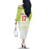 Custom Sardinia Football Family Matching Off The Shoulder Long Sleeve Dress and Hawaiian Shirt Sardigna Sporty Style
