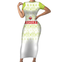 Custom Sardinia Football Family Matching Short Sleeve Bodycon Dress and Hawaiian Shirt Sardigna Sporty Style