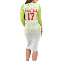 Custom Sardinia Football Long Sleeve Bodycon Dress Sardigna Sporty Style