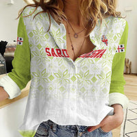 Custom Sardinia Football Women Casual Shirt Sardigna Sporty Style