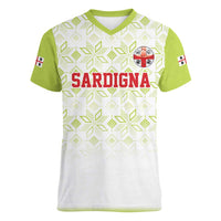 Custom Sardinia Football Women V-Neck T-Shirt Sardigna Sporty Style