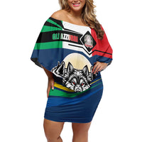 Italian Republic Football Family Matching Off Shoulder Short Dress and Hawaiian Shirt Gli Azzurri History Champion