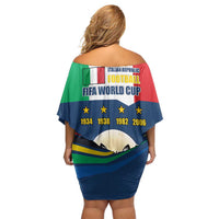 Italian Republic Football Off Shoulder Short Dress Gli Azzurri History Champion