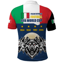 Italian Republic Football Polo Shirt Gli Azzurri History Champion