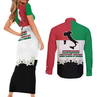 Italian Republic Anniversary of the Unification Couples Matching Short Sleeve Bodycon Dress and Long Sleeve Button Shirt Anniversario dellUnita d'Italia