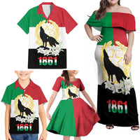 Italian Republic Anniversary of the Unification Family Matching Off Shoulder Maxi Dress and Hawaiian Shirt Anniversario dellUnita d'Italia