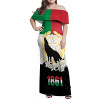 Italian Republic Anniversary of the Unification Family Matching Off Shoulder Maxi Dress and Hawaiian Shirt Anniversario dellUnita d'Italia
