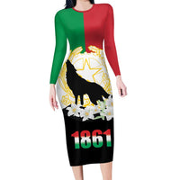 Italian Republic Anniversary of the Unification Long Sleeve Bodycon Dress Anniversario dellUnita d'Italia