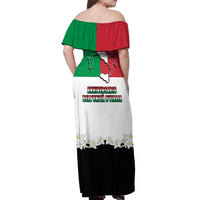 Italian Republic Anniversary of the Unification Off Shoulder Maxi Dress Anniversario dellUnita d'Italia