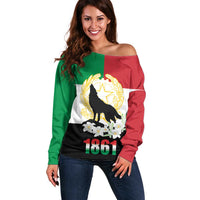 Italian Republic Anniversary of the Unification Off Shoulder Sweater Anniversario dellUnita d'Italia