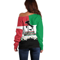 Italian Republic Anniversary of the Unification Off Shoulder Sweater Anniversario dellUnita d'Italia