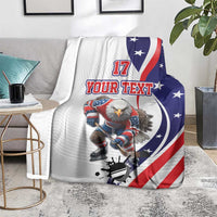 Custom United States Ice Hockey Go Champions Blanket Team USA Eagle Mascot Style
