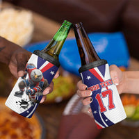 Custom United States Ice Hockey Go Champions 4 in 1 Can Cooler Tumbler Team USA Eagle Mascot Style