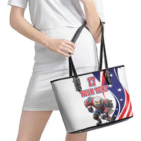 Custom United States Ice Hockey Go Champions Leather Tote Bag Team USA Eagle Mascot Style
