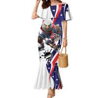 Custom United States Ice Hockey Go Champions Mermaid Dress Team USA Eagle Mascot Style