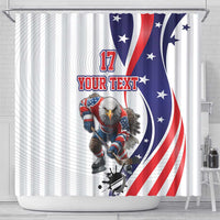 Custom United States Ice Hockey Go Champions Shower Curtain Team USA Eagle Mascot Style