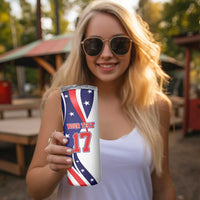 Custom United States Ice Hockey Go Champions Skinny Tumbler Team USA Eagle Mascot Style