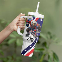 Custom United States Ice Hockey Go Champions Tumbler With Handle Team USA Eagle Mascot Style