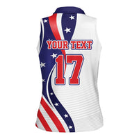 Custom United States Ice Hockey Go Champions Women Sleeveless Polo Shirt Team USA Eagle Mascot Style