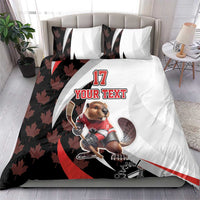 Custom Canada Ice Hockey Go Champions Bedding Set Team Canada Beaver Mascot Style