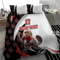 Custom Canada Ice Hockey Go Champions Bedding Set Team Canada Beaver Mascot Style