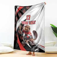 Custom Canada Ice Hockey Go Champions Blanket Team Canada Beaver Mascot Style