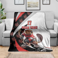 Custom Canada Ice Hockey Go Champions Blanket Team Canada Beaver Mascot Style
