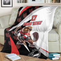 Custom Canada Ice Hockey Go Champions Blanket Team Canada Beaver Mascot Style