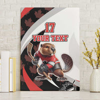 Custom Canada Ice Hockey Go Champions Canvas Wall Art Team Canada Beaver Mascot Style