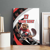 Custom Canada Ice Hockey Go Champions Canvas Wall Art Team Canada Beaver Mascot Style