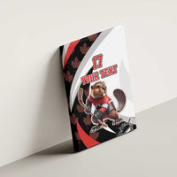 Custom Canada Ice Hockey Go Champions Canvas Wall Art Team Canada Beaver Mascot Style