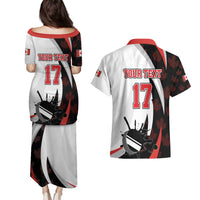 Custom Canada Ice Hockey Go Champions Couples Matching Puletasi and Hawaiian Shirt Team Canada Beaver Mascot Style