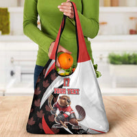Custom Canada Ice Hockey Go Champions Grocery Bag Team Canada Beaver Mascot Style