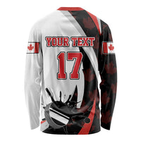 Custom Canada Ice Hockey Go Champions Long Sleeve Shirt Team Canada Beaver Mascot Style