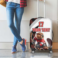 Custom Canada Ice Hockey Go Champions Luggage Cover Team Canada Beaver Mascot Style