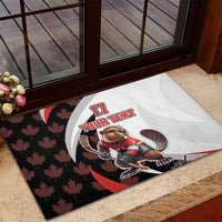 Custom Canada Ice Hockey Go Champions Rubber Doormat Team Canada Beaver Mascot Style