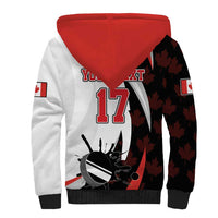 Custom Canada Ice Hockey Go Champions Sherpa Hoodie Team Canada Beaver Mascot Style