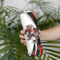 Custom Canada Ice Hockey Go Champions Skinny Tumbler Team Canada Beaver Mascot Style