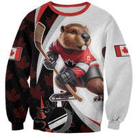 Custom Canada Ice Hockey Go Champions Sweatshirt Team Canada Beaver Mascot Style