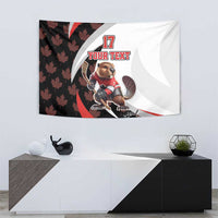 Custom Canada Ice Hockey Go Champions Tapestry Team Canada Beaver Mascot Style