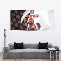 Custom Canada Ice Hockey Go Champions Tapestry Team Canada Beaver Mascot Style