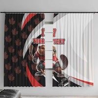 Custom Canada Ice Hockey Go Champions Window Curtain Team Canada Beaver Mascot Style